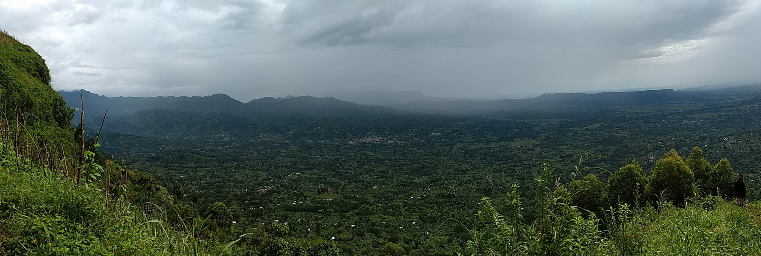 View across the valley below The Coffee Gardens in Uganda